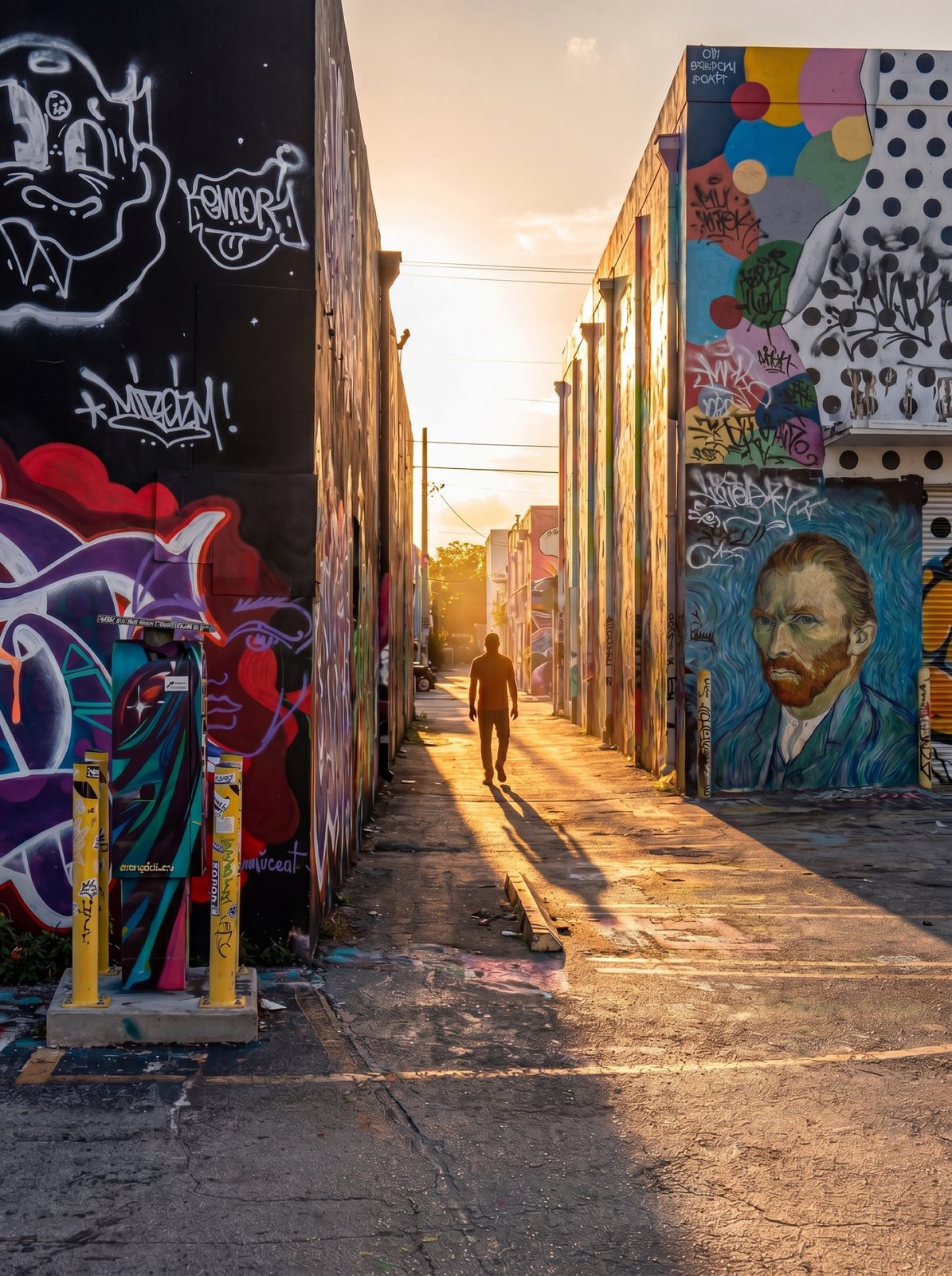 Wynwood alley covered in street art